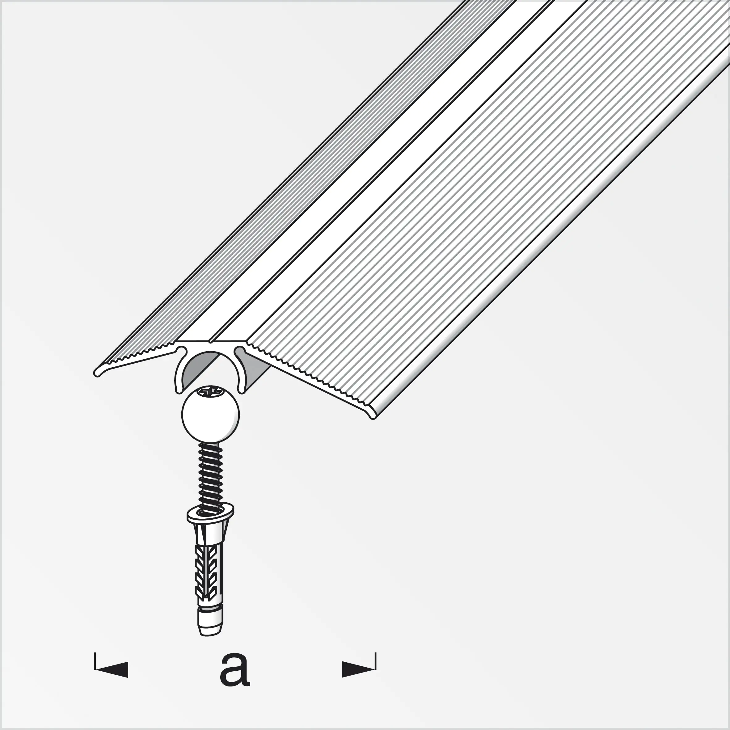 alfer Niveauausgleichs-Profil + Dübel-System 0.9 m, 40 mm, Alu, silber
