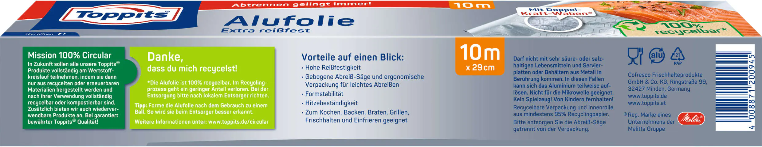 Toppits Alufolie Kraft 10 m, 29,5 cm Breit Toppits Alufolie Kraft 10 m, 29,5 cm Breit