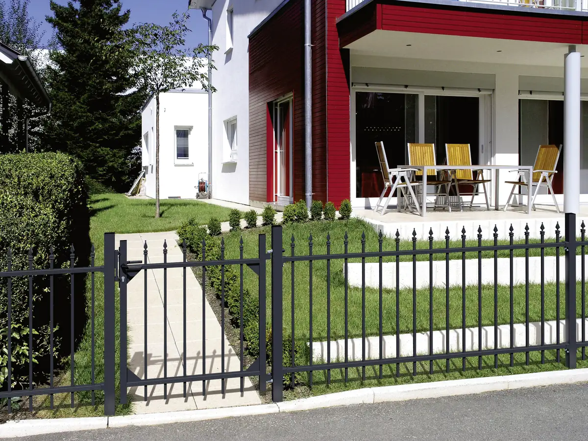 4004338509644_2150420 Alberts Anschlagpfosten für Einzeltore schwarz 150 cm 6 x 6 cm Alu