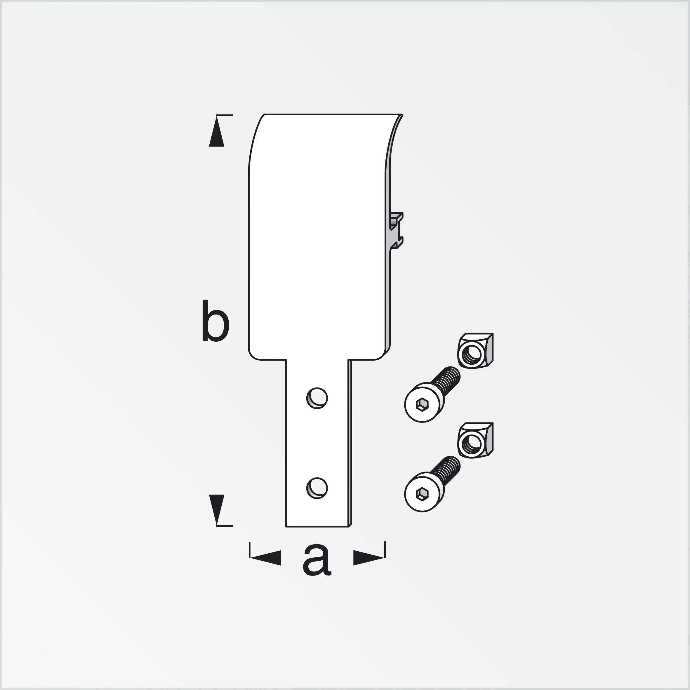 coaxis®-Abhängungsplatte 35.5 mm 35.5 x 105 mm Aluminium roh blank
