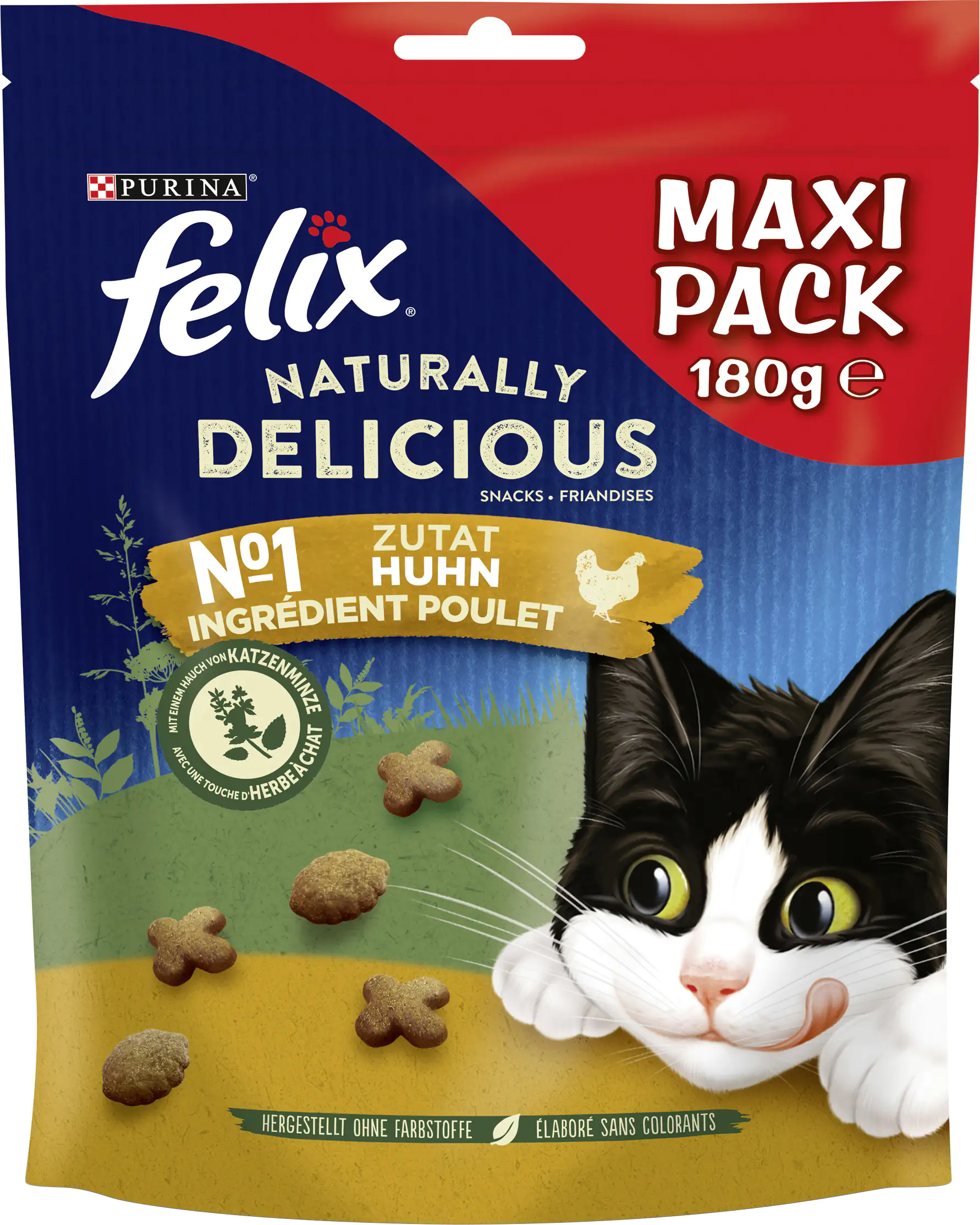 Felix Naturally Delicious Huhn mit einem Hauch von Katzenminze 180 g