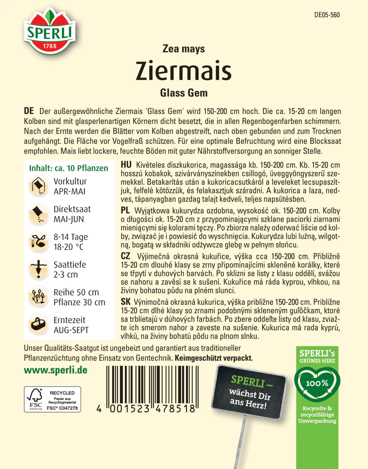 Sperli Ziermais Glass Gem