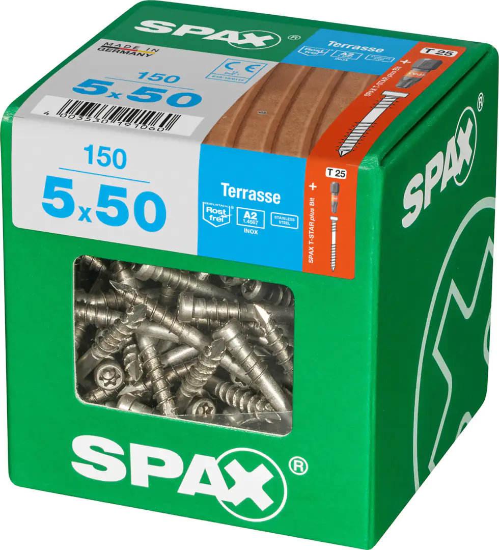 Spax Terrassenschrauben 5.0 x 50 mm TX 25 - 150 Stk.