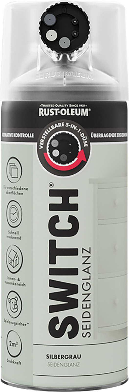Rust-Oleum Sprühlack Switch 400 ml silbergrau seidenglanz
