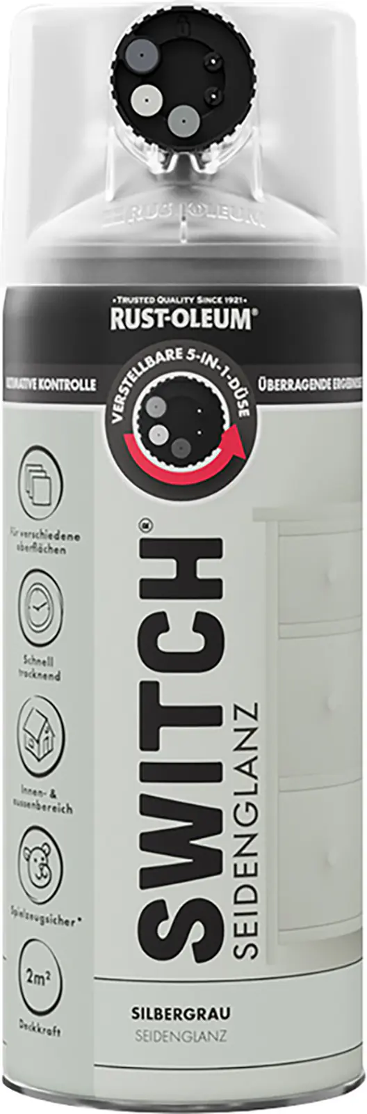 Rust-Oleum Sprühlack Switch 400 ml silbergrau seidenglanz