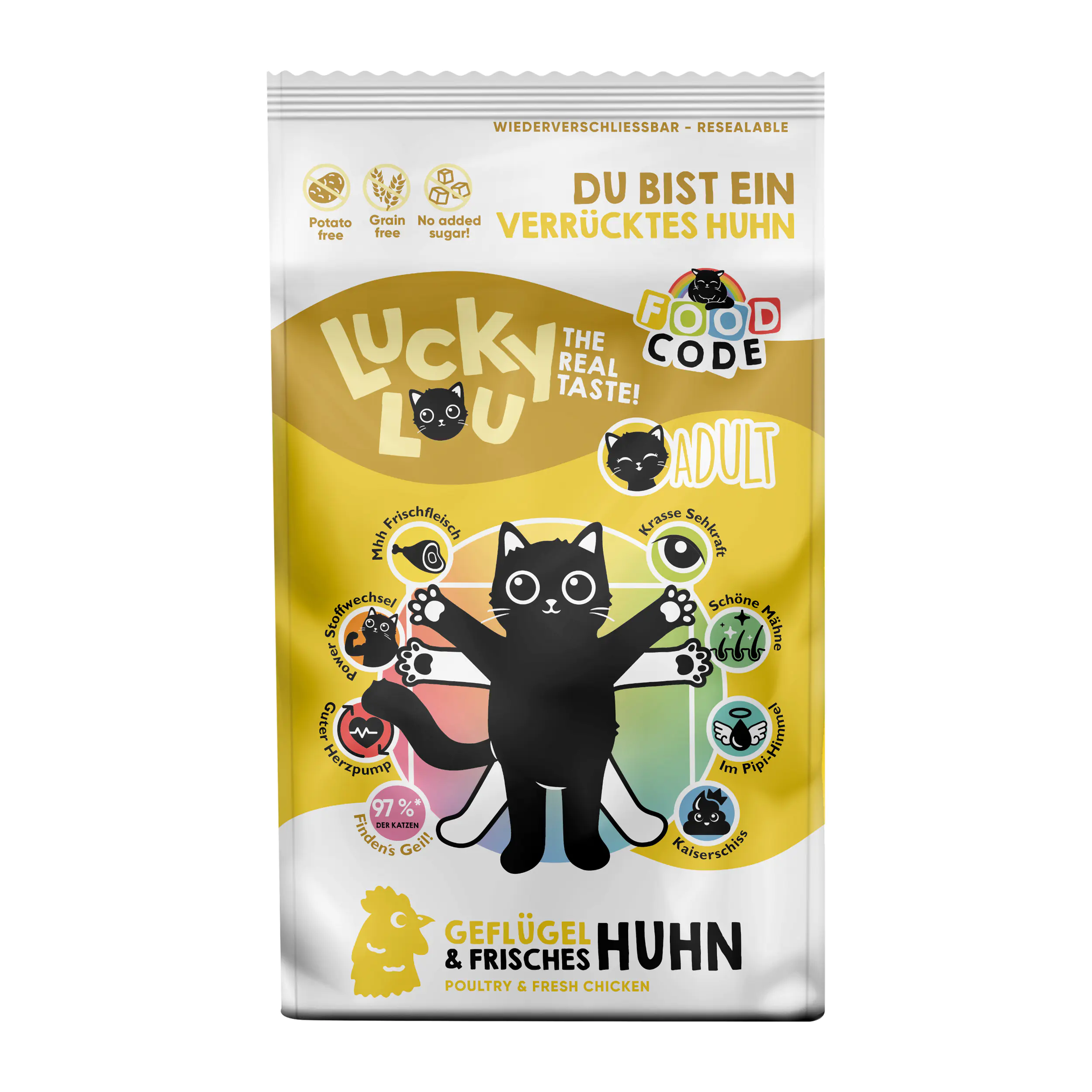 Lucky Lou Foodcode Katzentrockenfutter Adult Geflügel & Huhn 1,7 kg Lucky Lou Foodcode Katzentrockenfutter Adult Geflügel & Huhn 1,7 kg