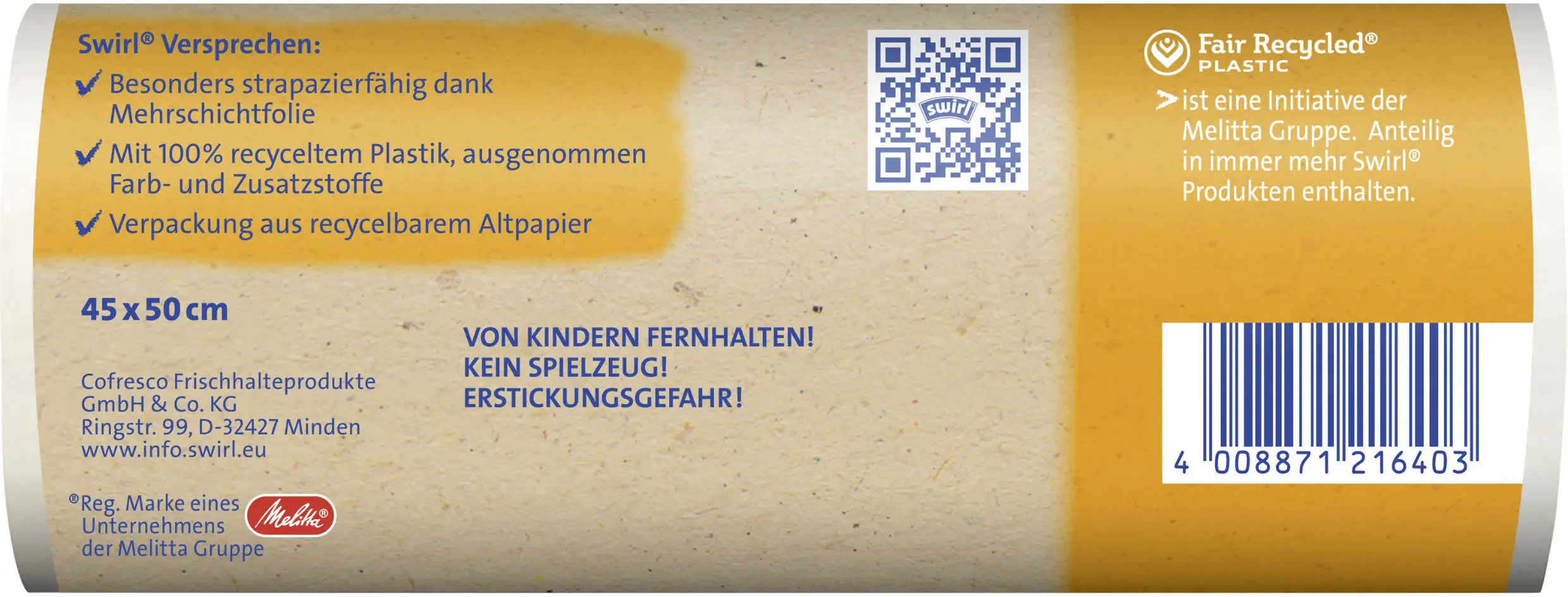 Swirl® Zugband-Müllbeutel 20 L Reißfest & Dicht