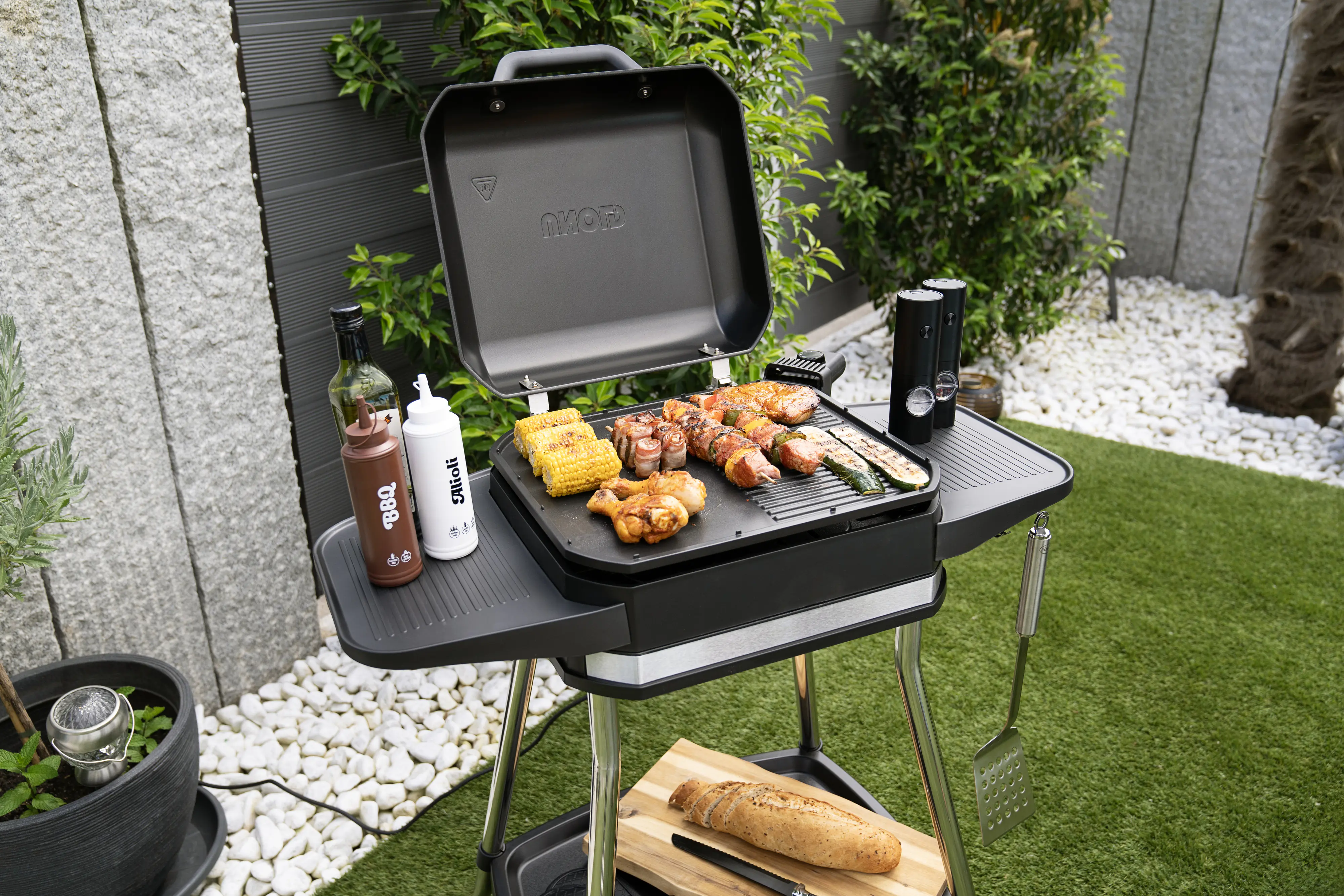 Unold Barbecue Stand-Tisch Elektrogrill Jimmy 58585 Grillfläche: 40 x 35 cm