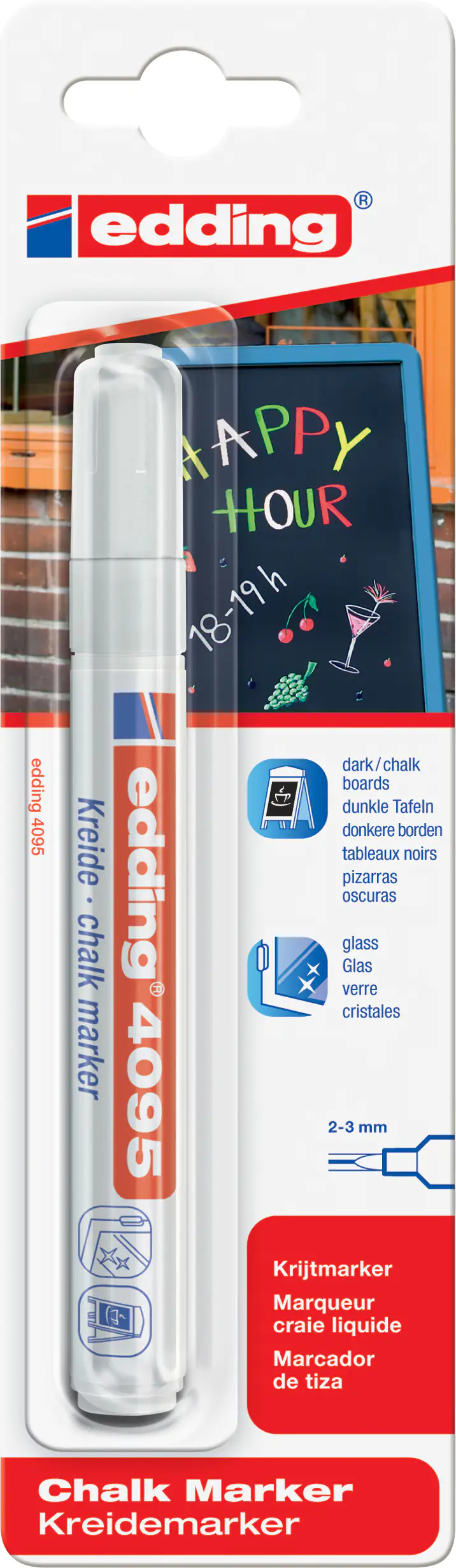 Edding 4095 Kreidemarker weiß 4,25