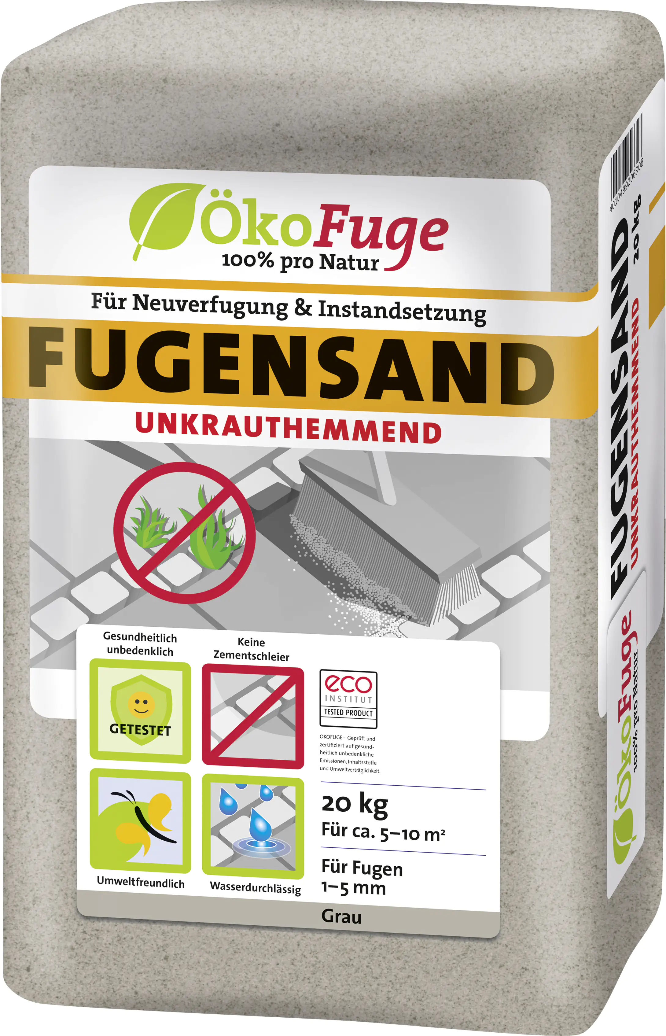 ÖkoFuge Fugensand Unkrauthemmend grau 20 kg ÖkoFuge Fugensand Unkrauthemmend grau 20 kg