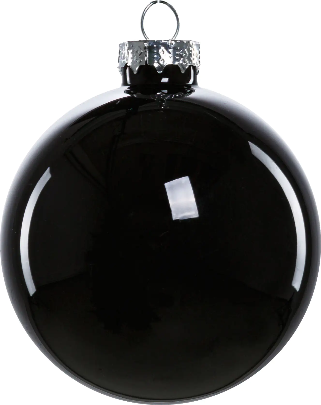 2076601553625_02 TrendLine Weihnachtskugeln aus Glas Ø 8,0 cm schwarz 6 Stück