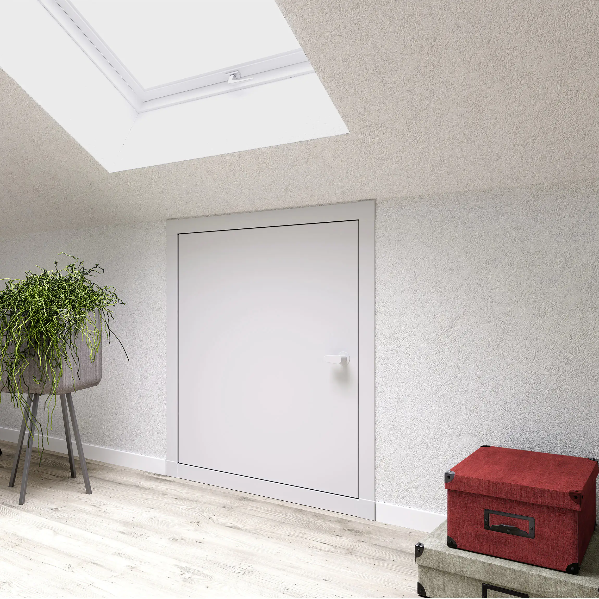 Dolle Kniestocktür Massivholzrahmen, weiß, 78 x 54 x 11,5 cm