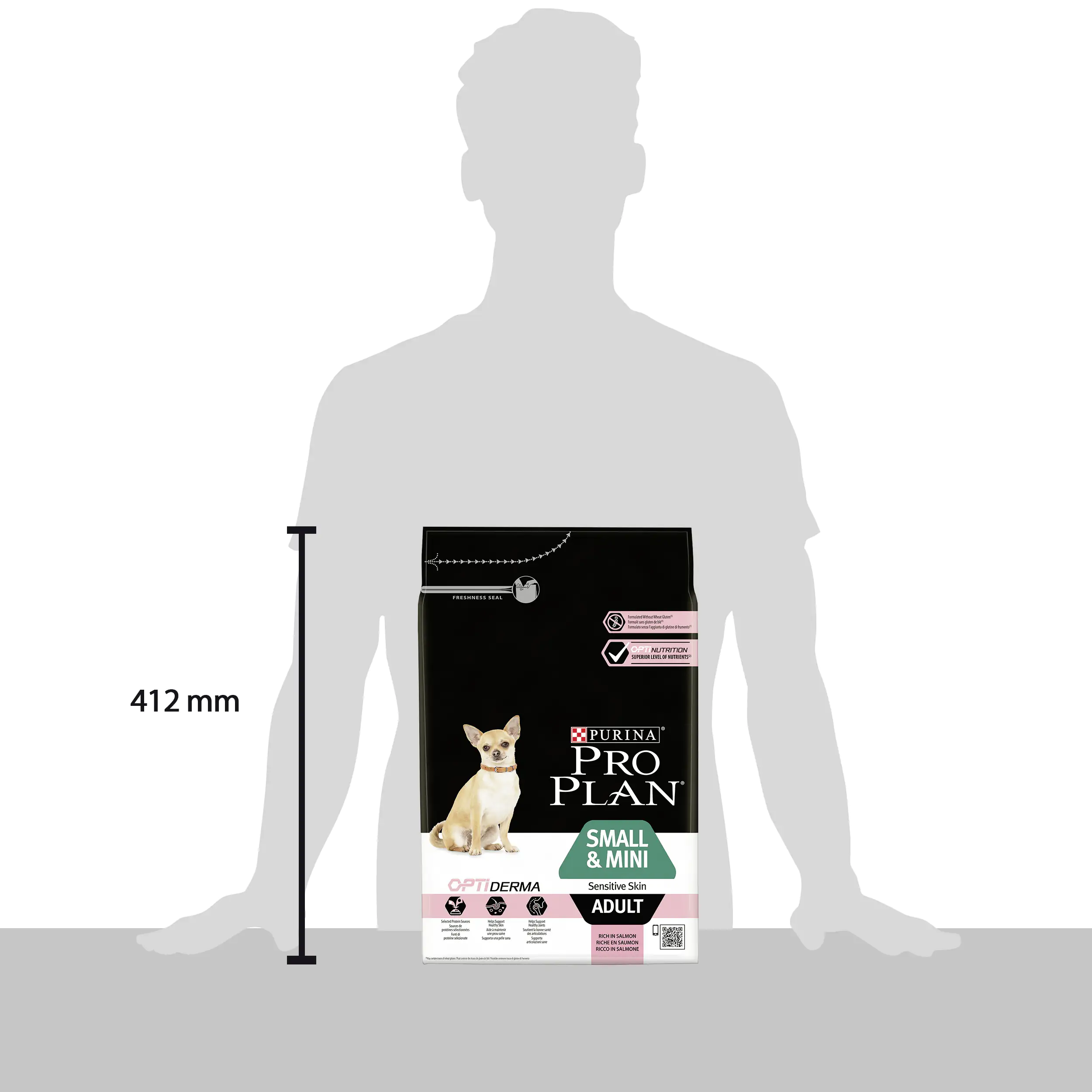 7613035114890_2921098 Purina PRO PLAN Dog Small & Mini Adult Sens. Skin Lachs trocken 3 kg