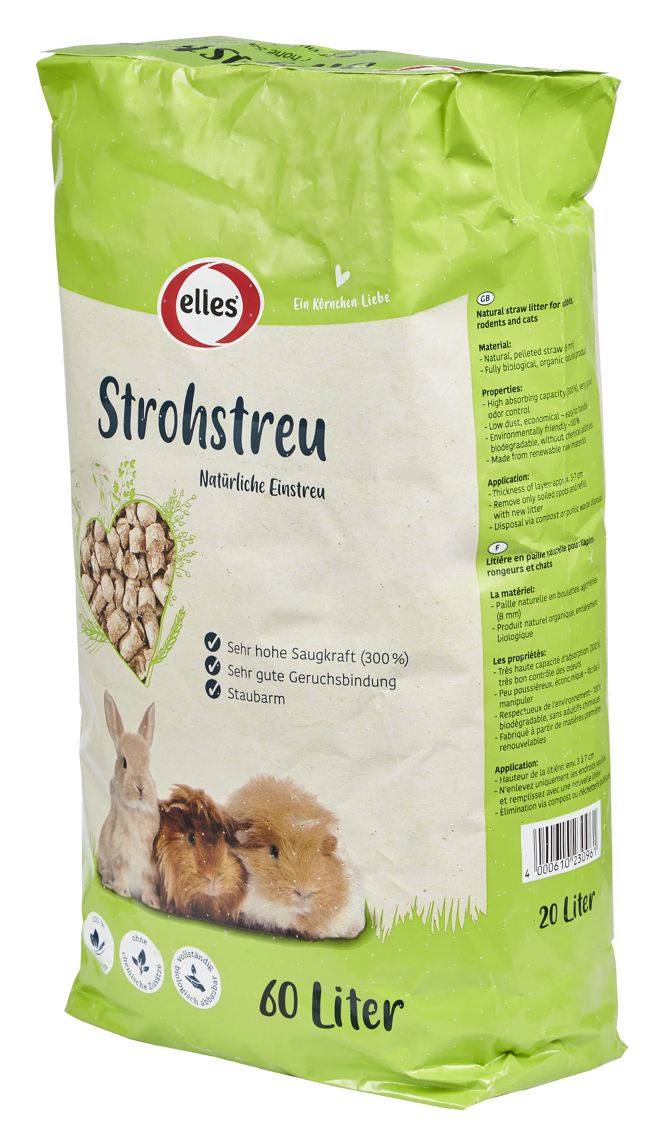 elles Strohstreu 8 mm 60 l