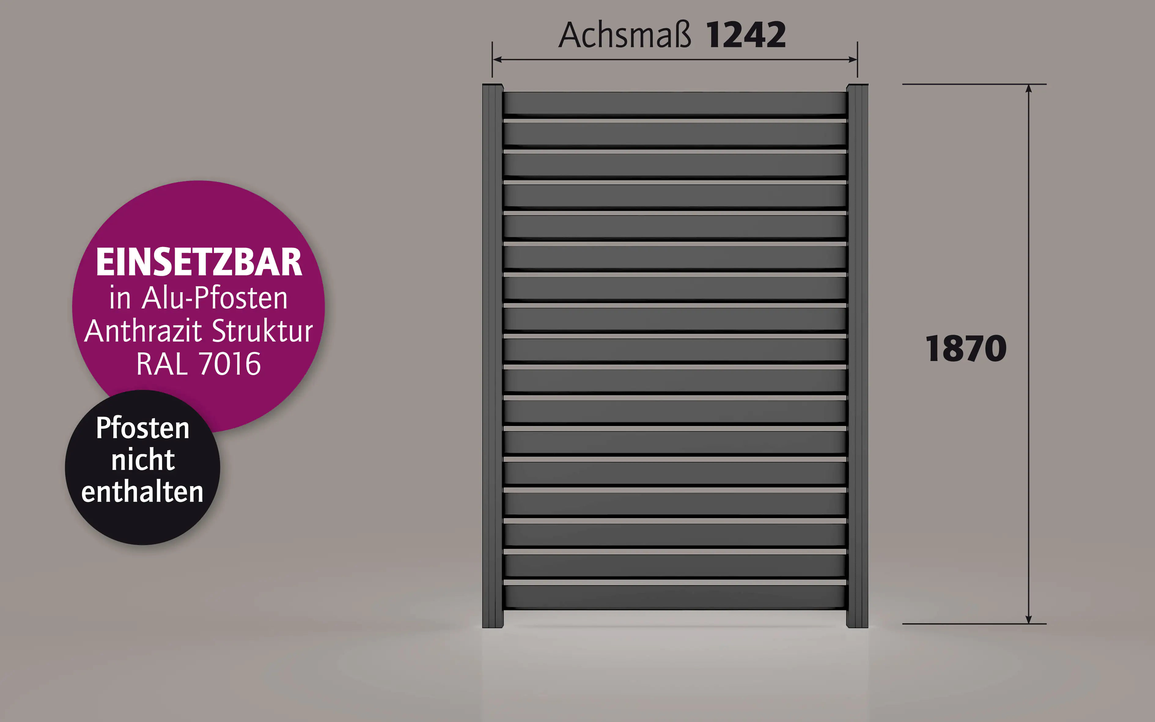 Ambiente Alu-Zaun Rhombus 90 MIDI B x H: 180 cm x 120 cm 22 mm stark Ambiente Alu-Zaun Rhombus 90 MIDI B x H: 180 cm x 120 cm 22 mm stark