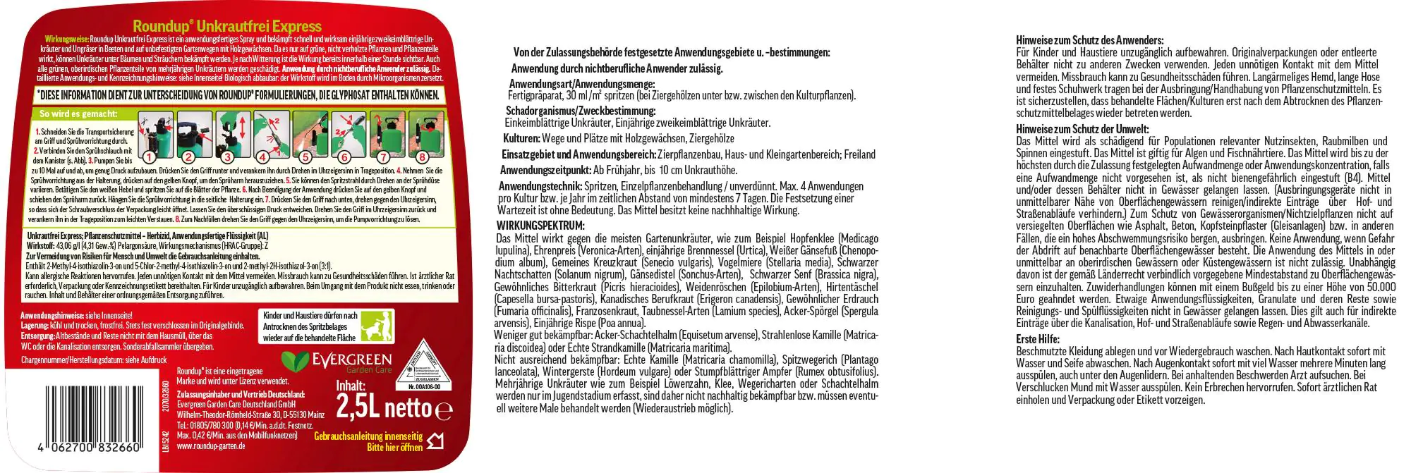 Roundup Express Drucksprühgerät - 2,5 Liter