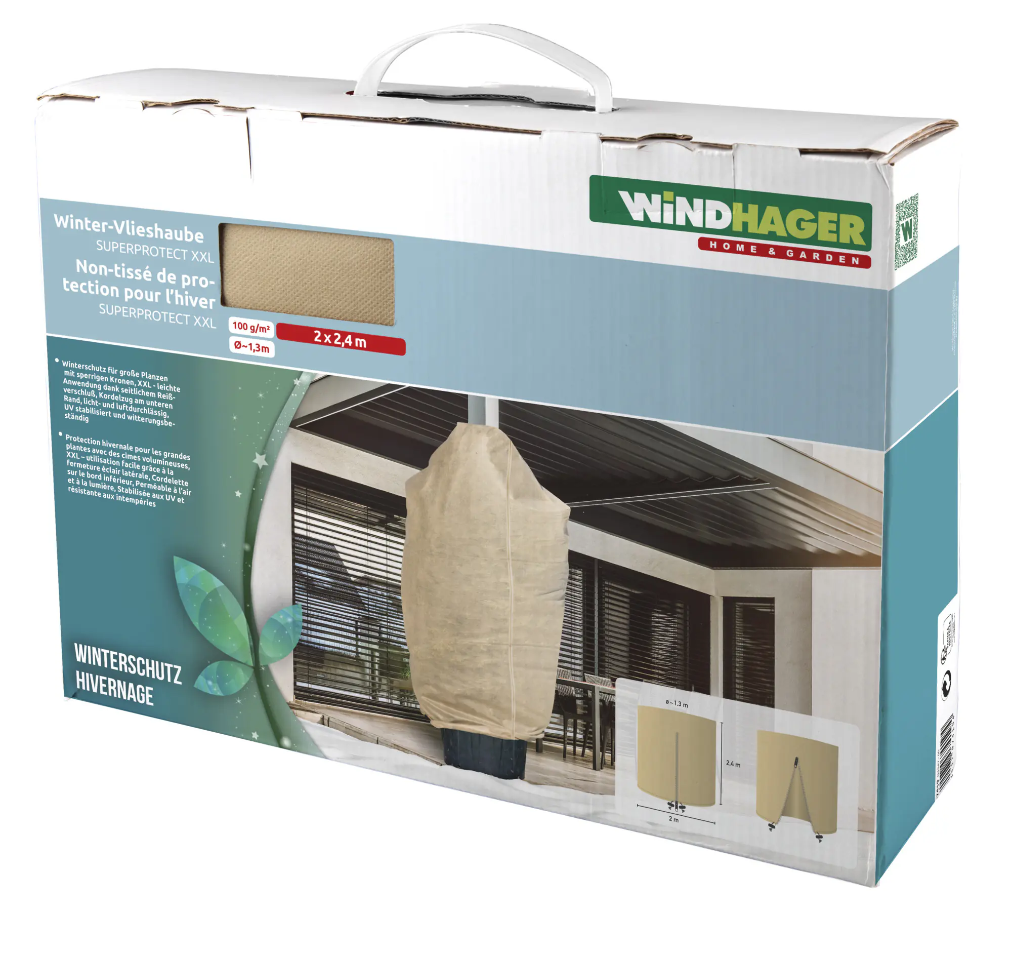 Windhager Vlieshaube Super-Protect XXL 2 x 2,4 m, beige