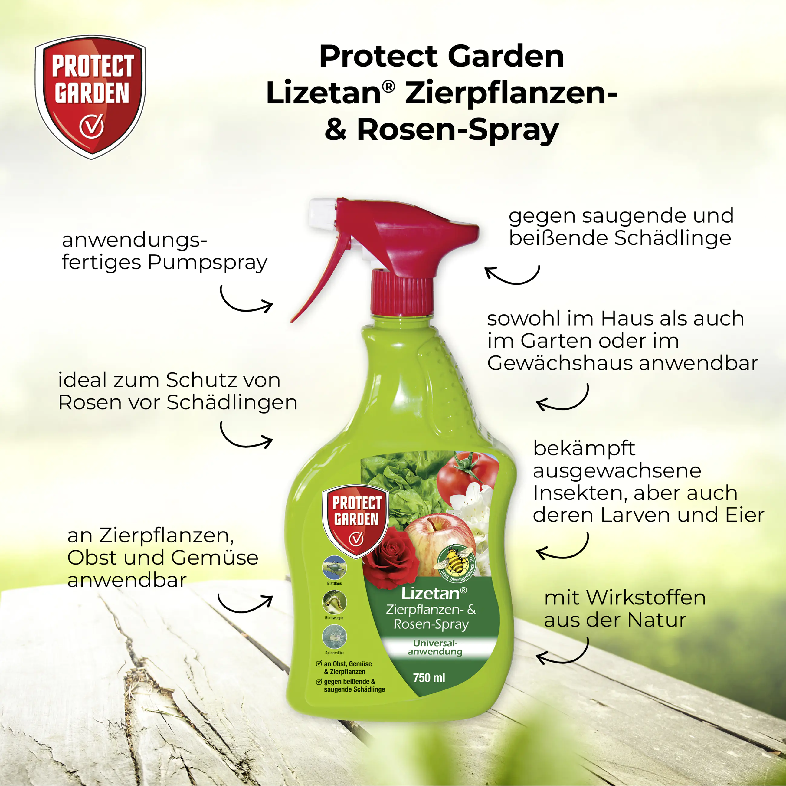 Protect Garden Lizetan Zierpflanzen- & Rosen-Spray AF 750 ml