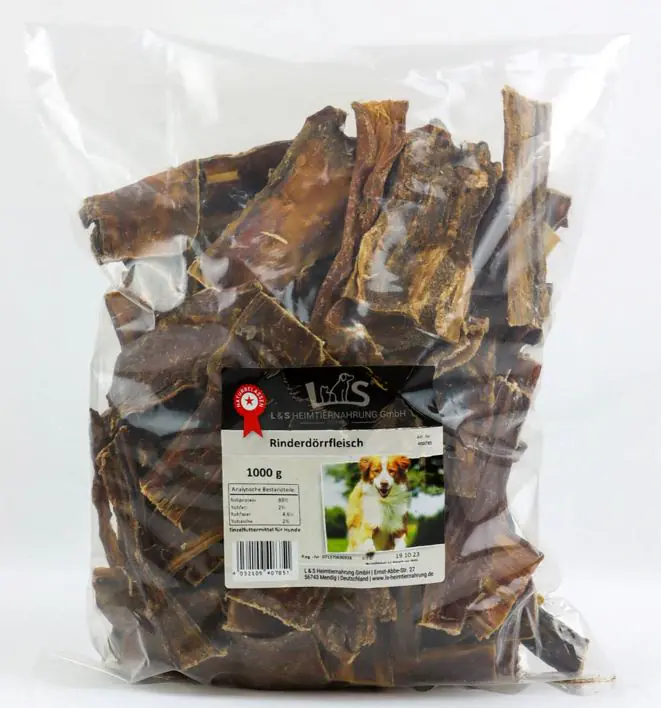 L&S Hundeleckerli Kausnack Büffeldörrfleisch 1 kg