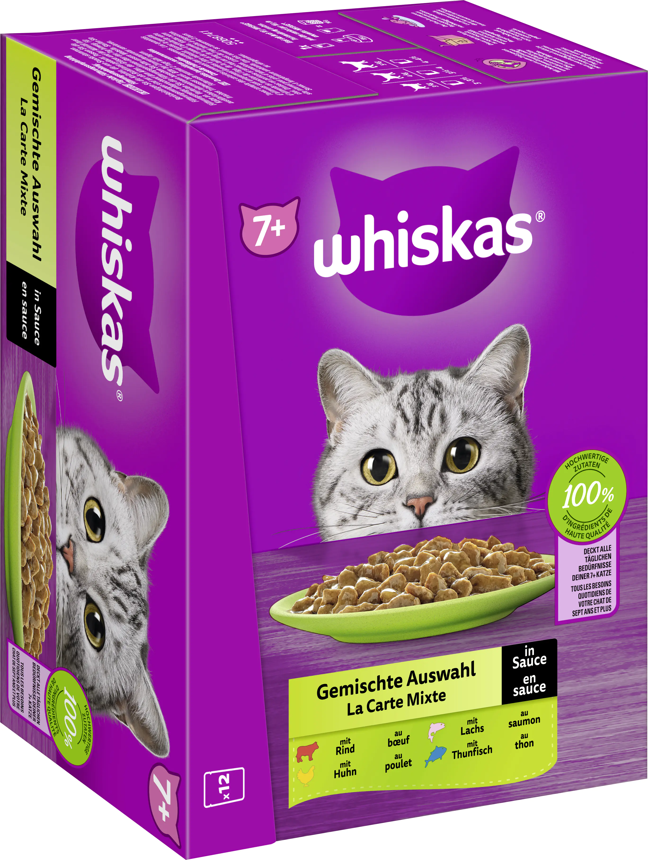 Whiskas Multipack Senior 7+ gemischte Auswahl in Sauce Katzenfutter 12 x 85 g