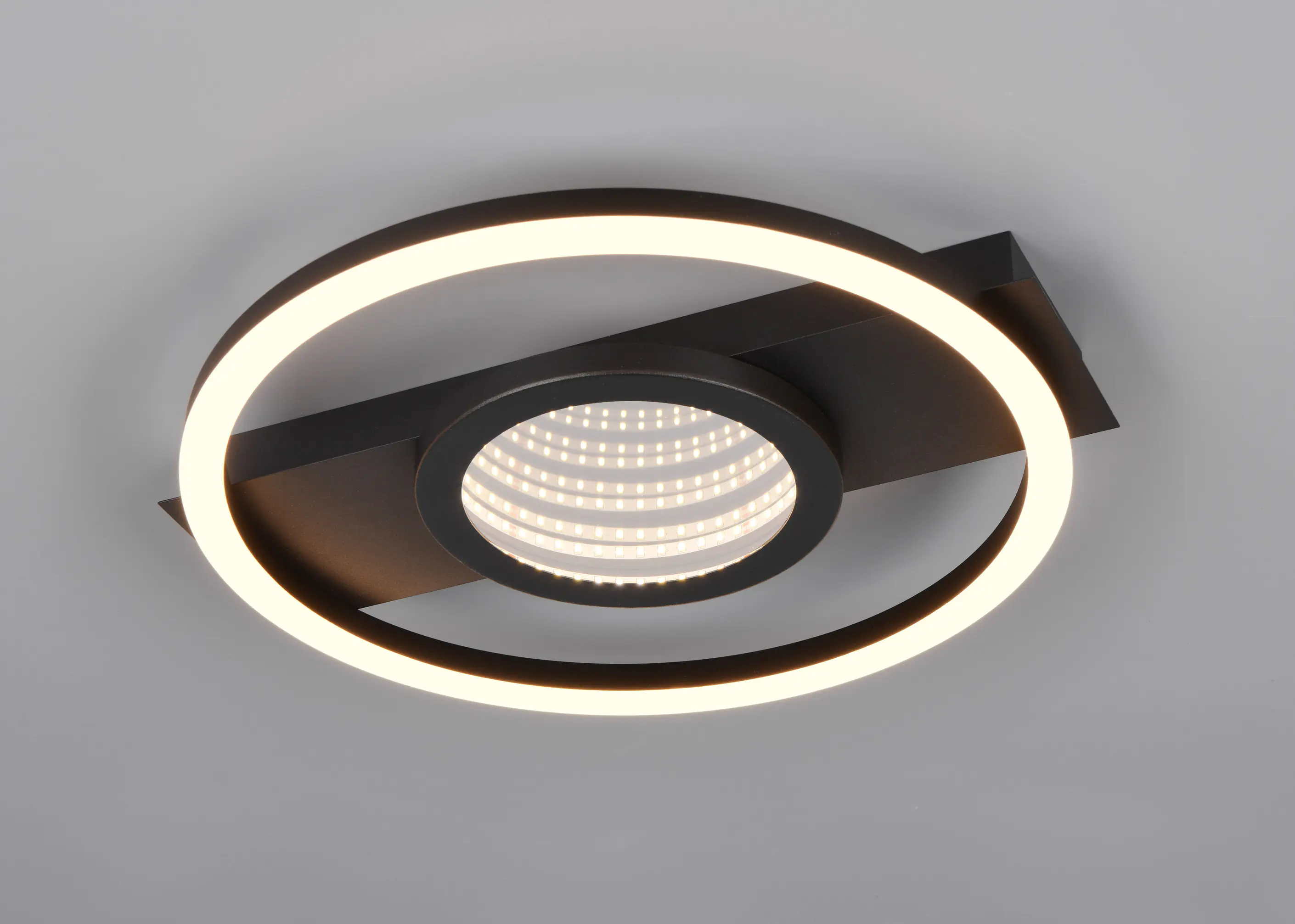 Trio LED Deckenleuchte Wheeler 16 W schwarz matt