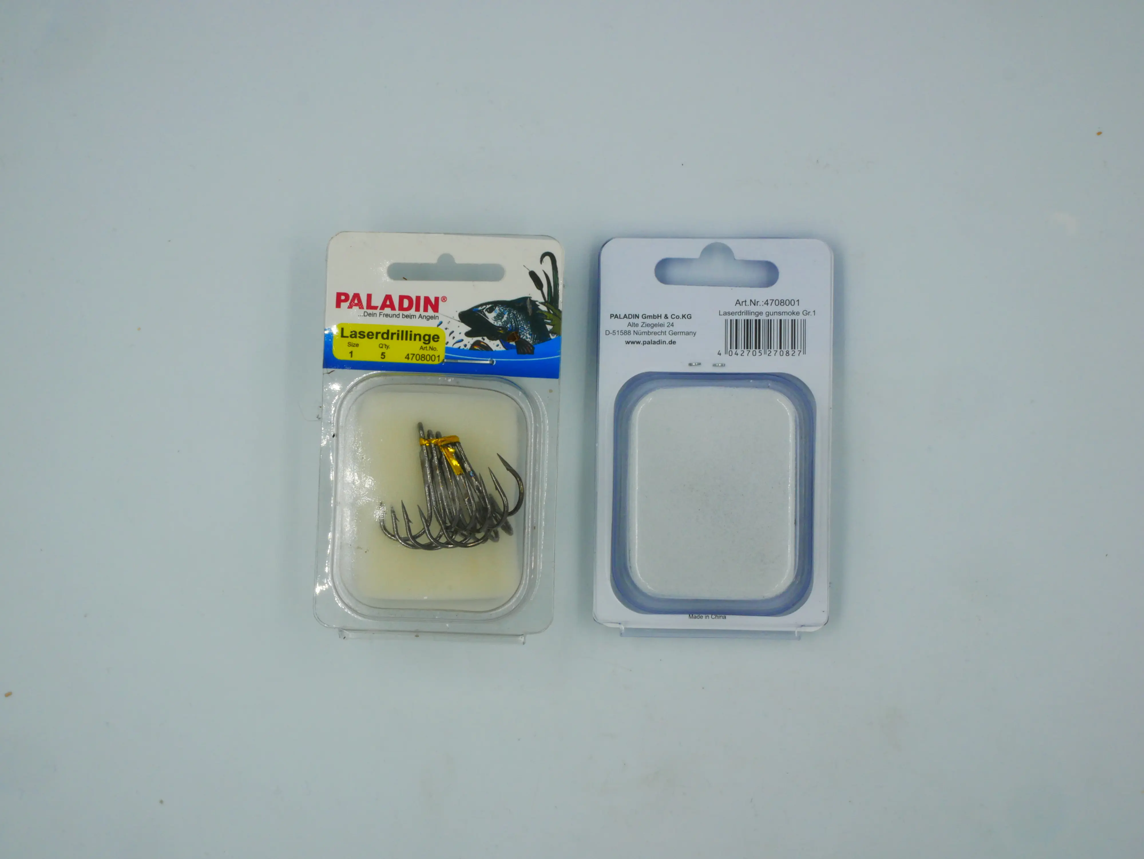 Paladin Angelhaken Drilling Gr. 1 Größe 1/gunsmoke/5 Stück