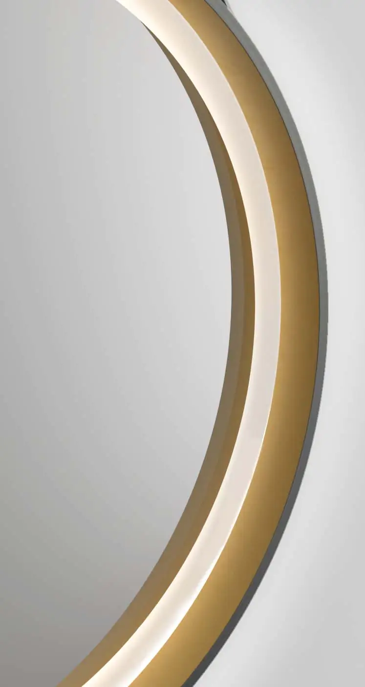 DSK LED Lichtspiegel Black Verano Ø55 cm, außen schwarz und innen gold