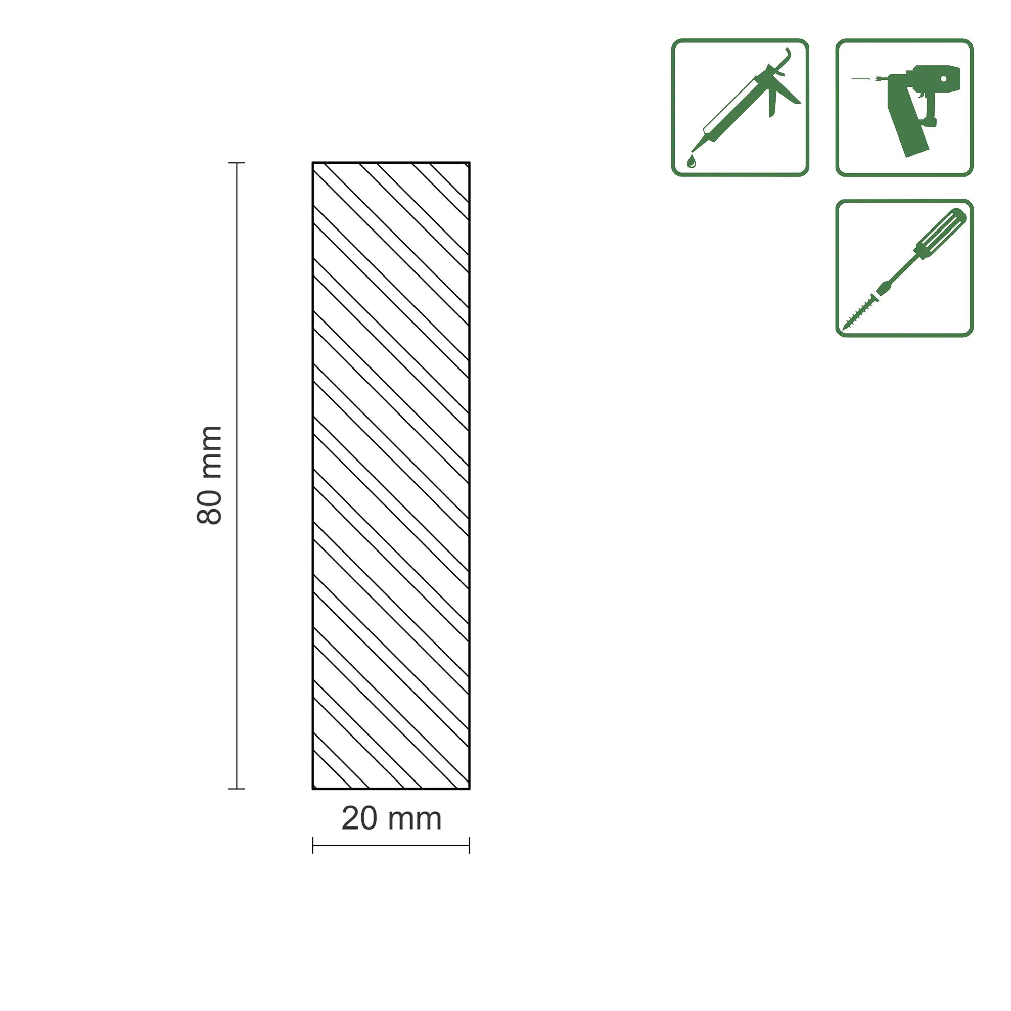 FN Neuhofer Flachleiste 200 cm 80 x 20 mm Fichte/Kiefer