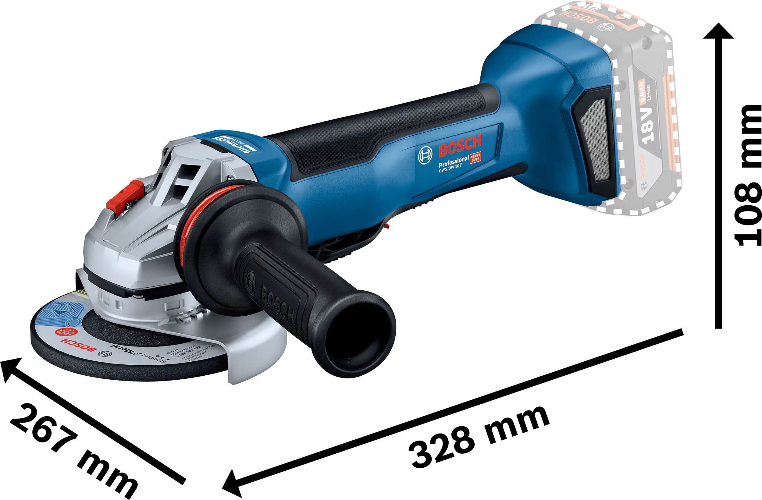 Bosch Professional Akku-Winkelschleifer GWS 18V-10 P Solo L-Boxx Bosch Professional Akku-Winkelschleifer GWS 18V-10 P Solo L-Boxx