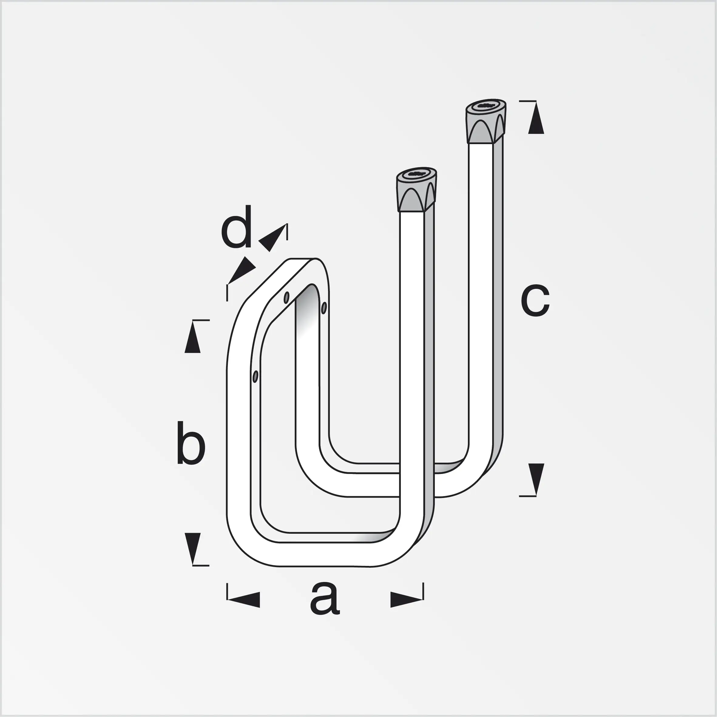 alfer Stiefelhalter 98 mm 98 x 120 x 400 mm Maß D: 98.0 mm verzinkt rot