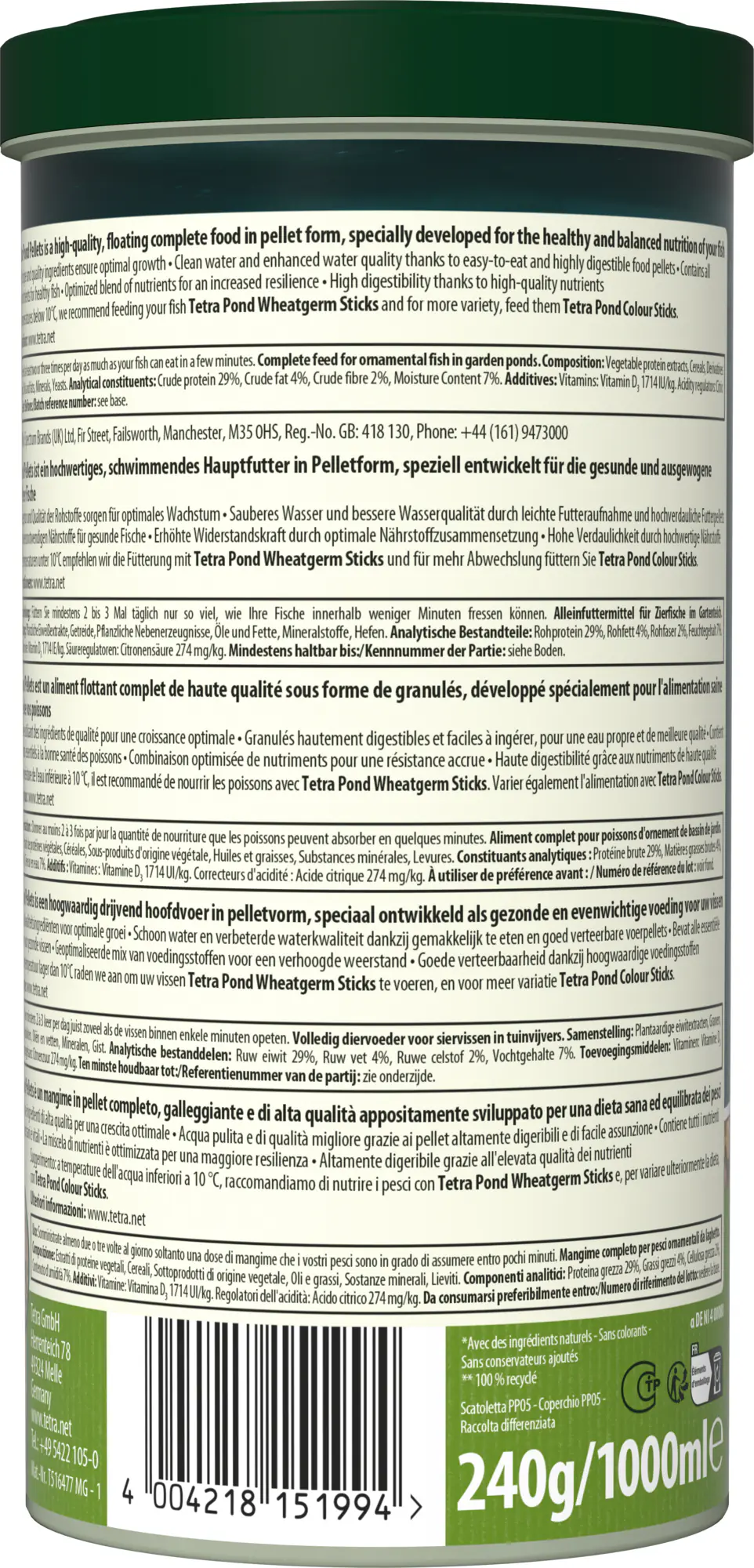 Tetra Pond Pellets 1 L