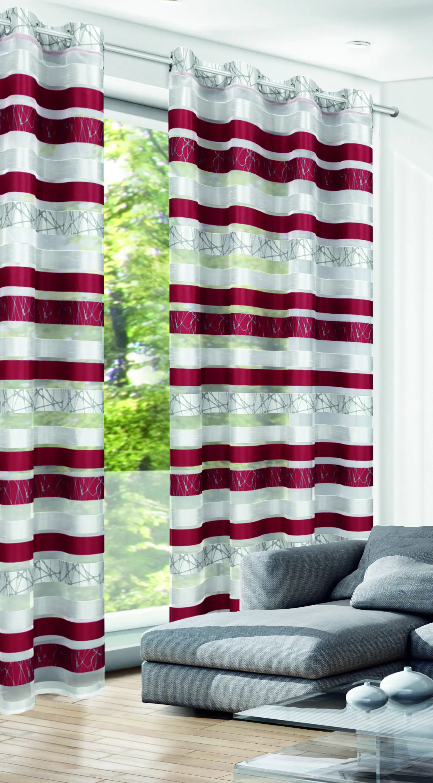 Neusser Collection Ösenschal Struktur Elsemarie rot, 135 x 235 cm