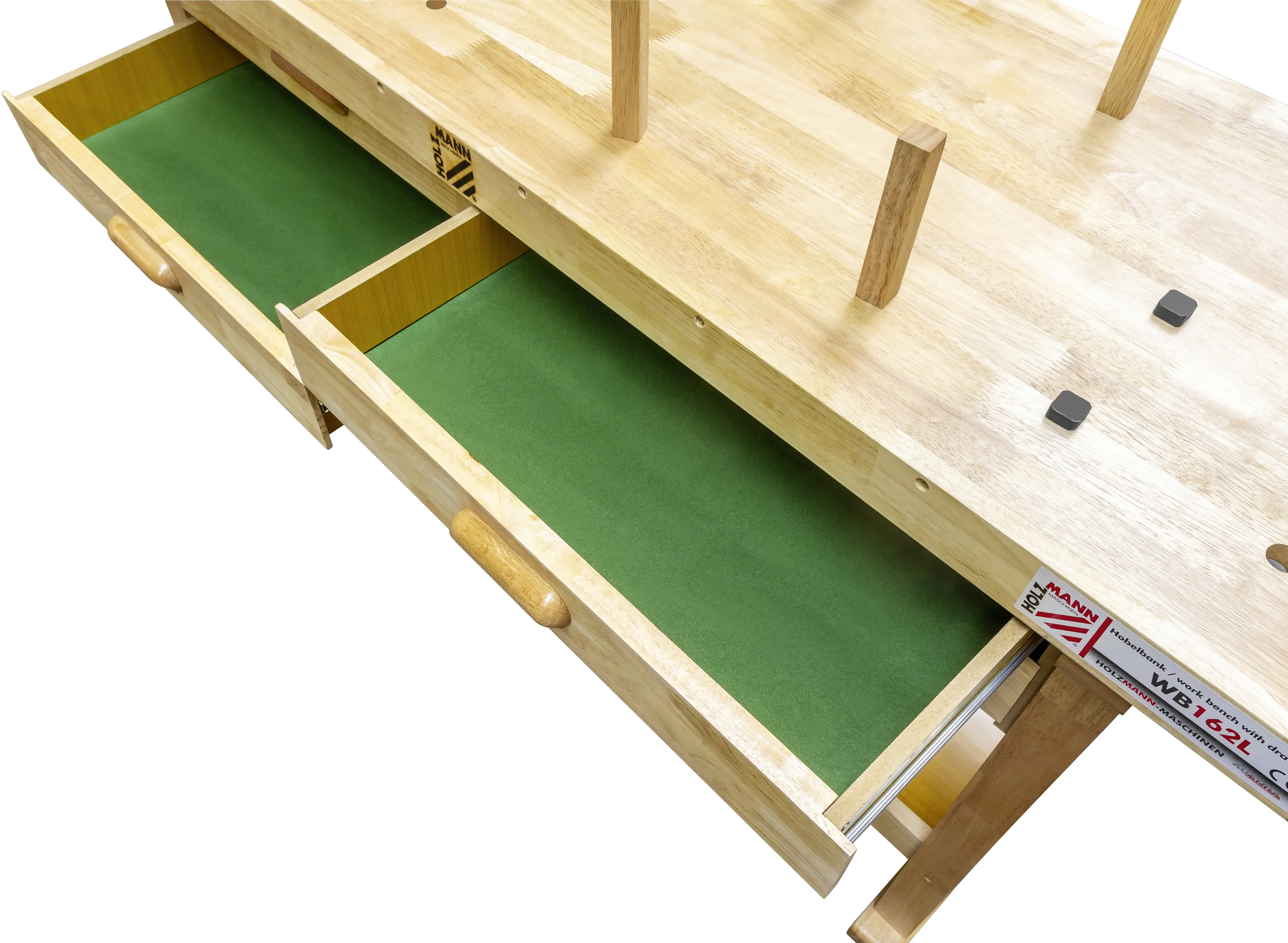 Holzmann Hobelbank WB162L inkl. 4 Bankhaken und Haltestäbe