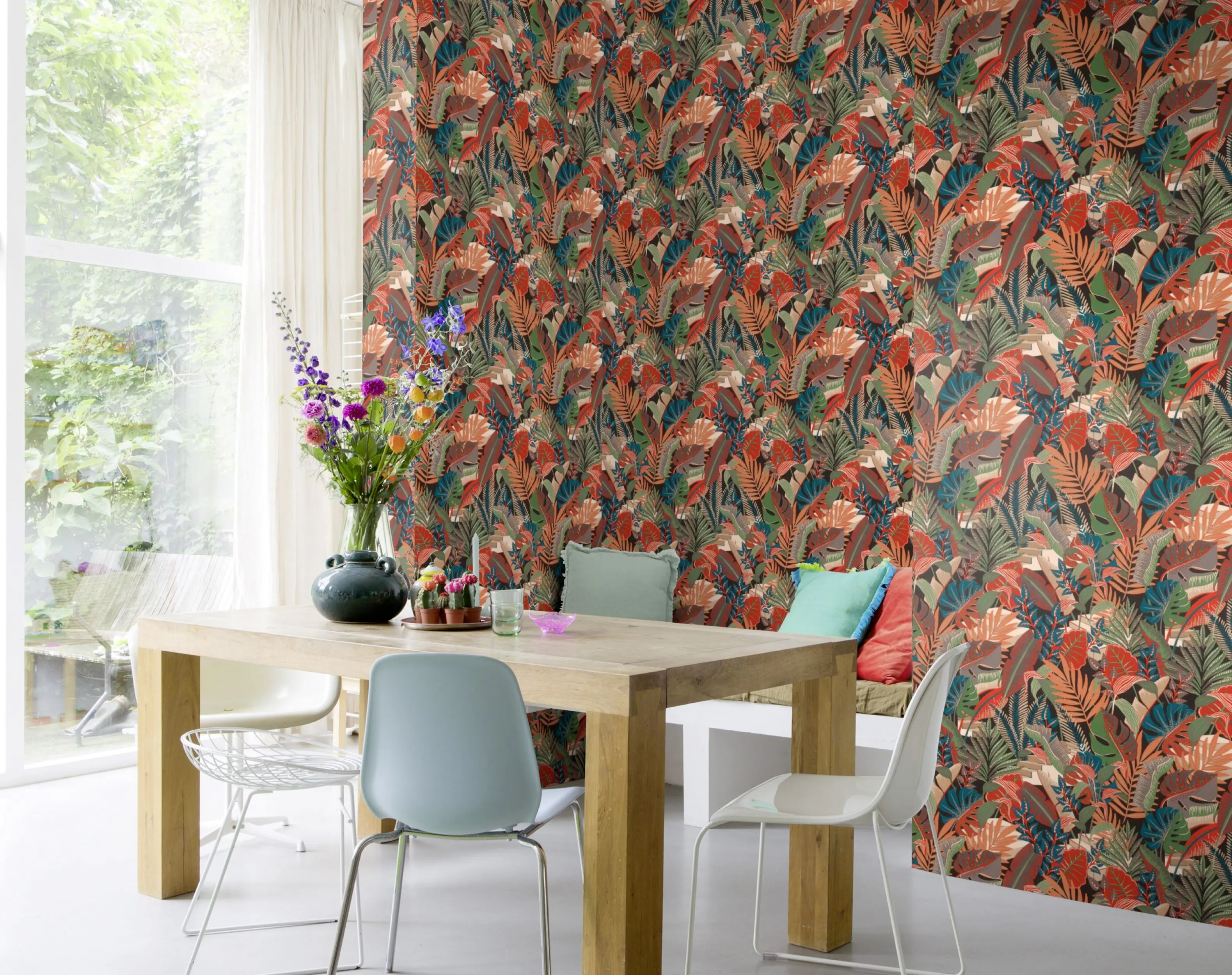 Rasch Vliestapete 687811 Topical house tropisch bunt, 10,05 x 0,53 m