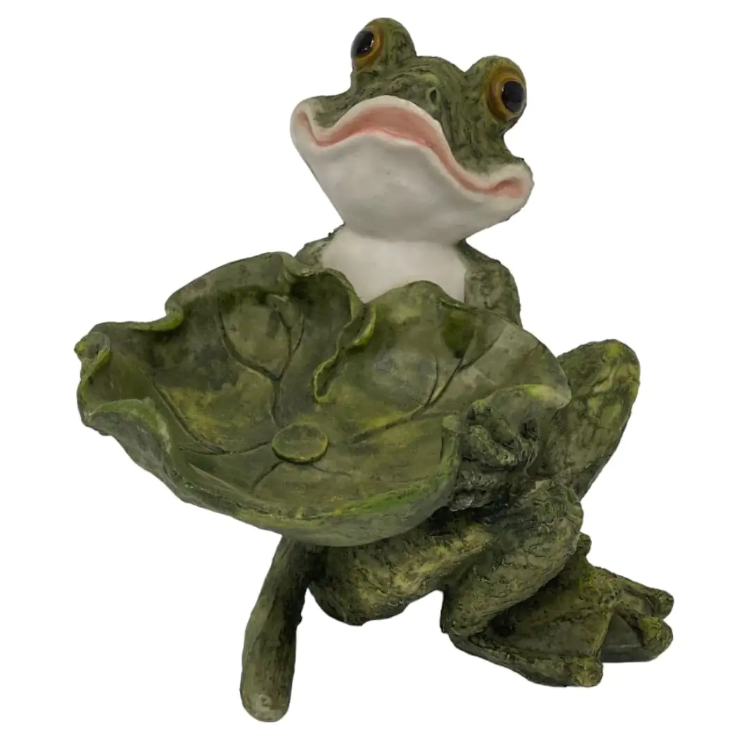 Dekofigur Frosch Blatt Vogeltränke 22,5 x 19,5 x 24,5 cm Dekofigur Frosch Blatt Vogeltränke 22,5 x 19,5 x 24,5 cm