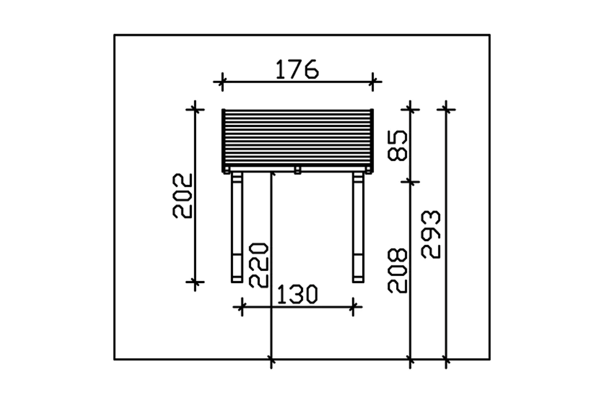 SKAN HOLZ Vordach Potsdam Typ 1 176 x 156 cm, lasiert in Schiefergrau