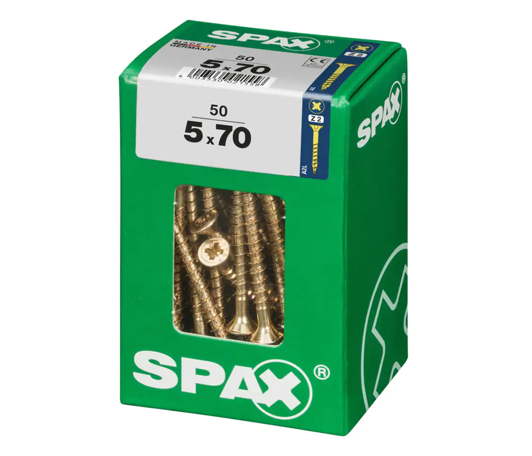 Spax Universalschrauben 5.0 x 70 mm PZ 2 - 50 Stk. Spax Universalschrauben 5.0 x 70 mm PZ 2 - 50 Stk.