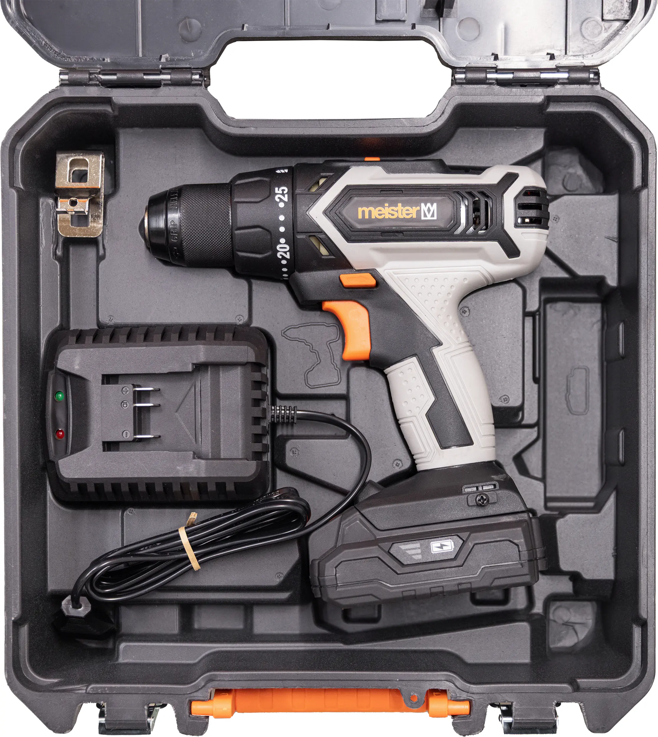 Meister Akku-Bohrschrauber-Set Mobile Werkstatt 20 V Akku, Ladegerät & Zubehör Meister Akku-Bohrschrauber-Set Mobile Werkstatt 20 V Akku, Ladegerät & Zubehör