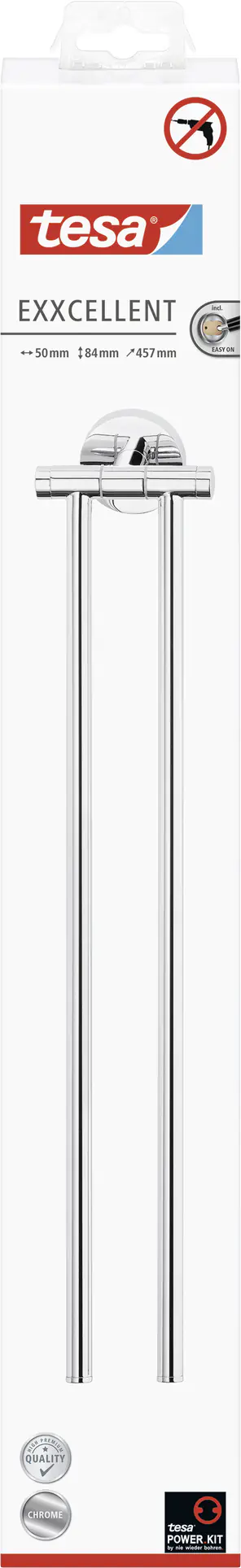 tesa Handtuchhalter Exxcellent Metall, chrom, 2-armig, rostfrei