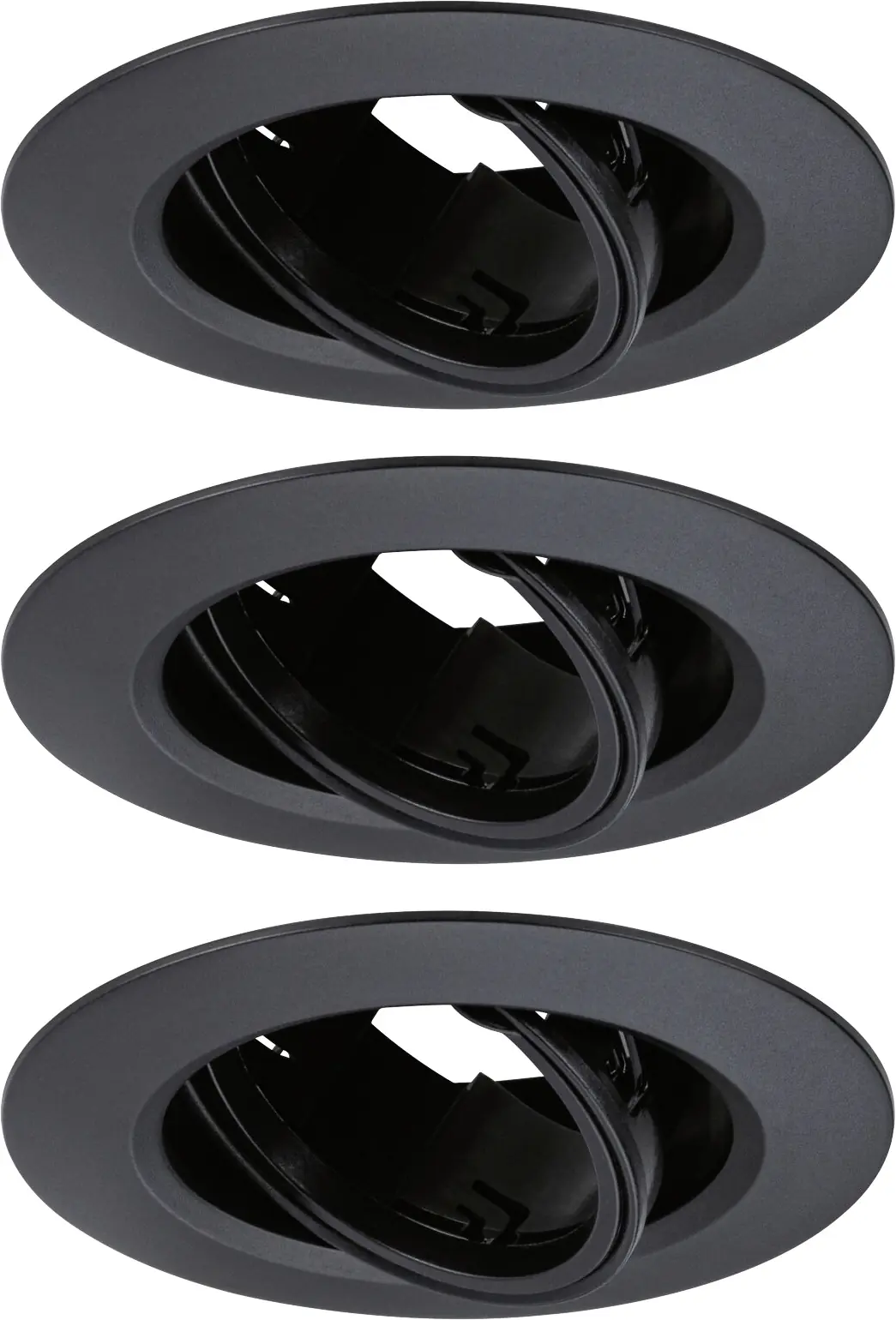 Paulmann LED Einbauleuchte 3er-Set schwarz schwenkbar Ø 9 cm   