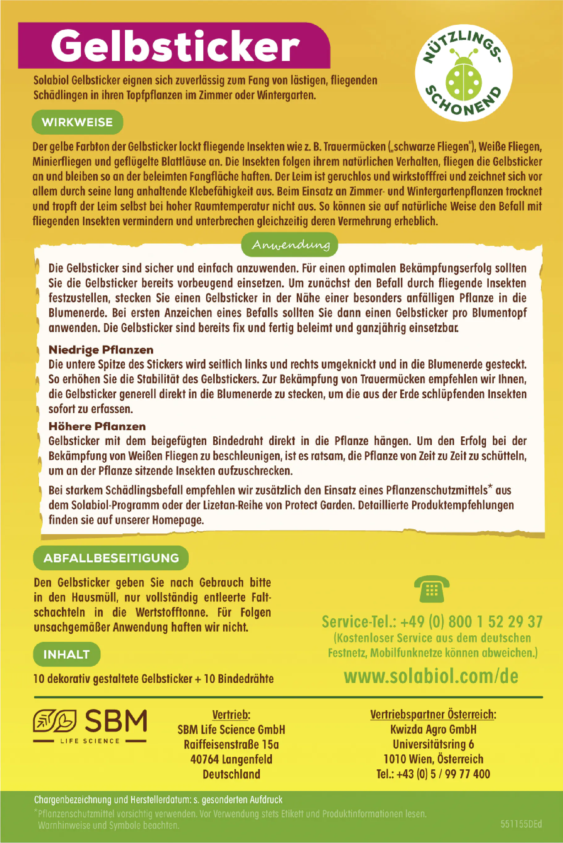 Solabiol Gelbsticker 10 Stück Solabiol Gelbsticker 10 Stück