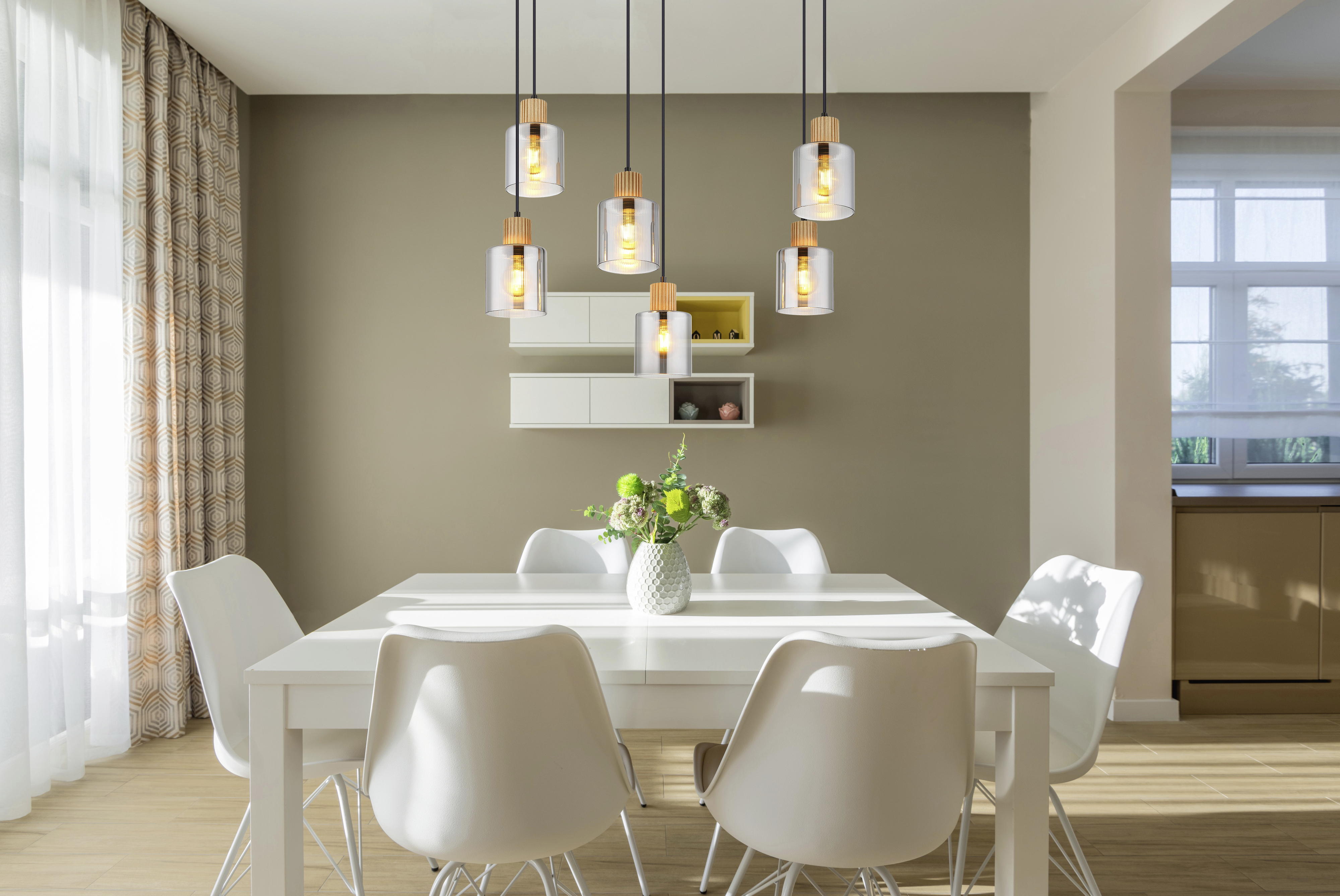 Globo Hängeleuchte Aleidis 67 x 120 cm schwarz matt