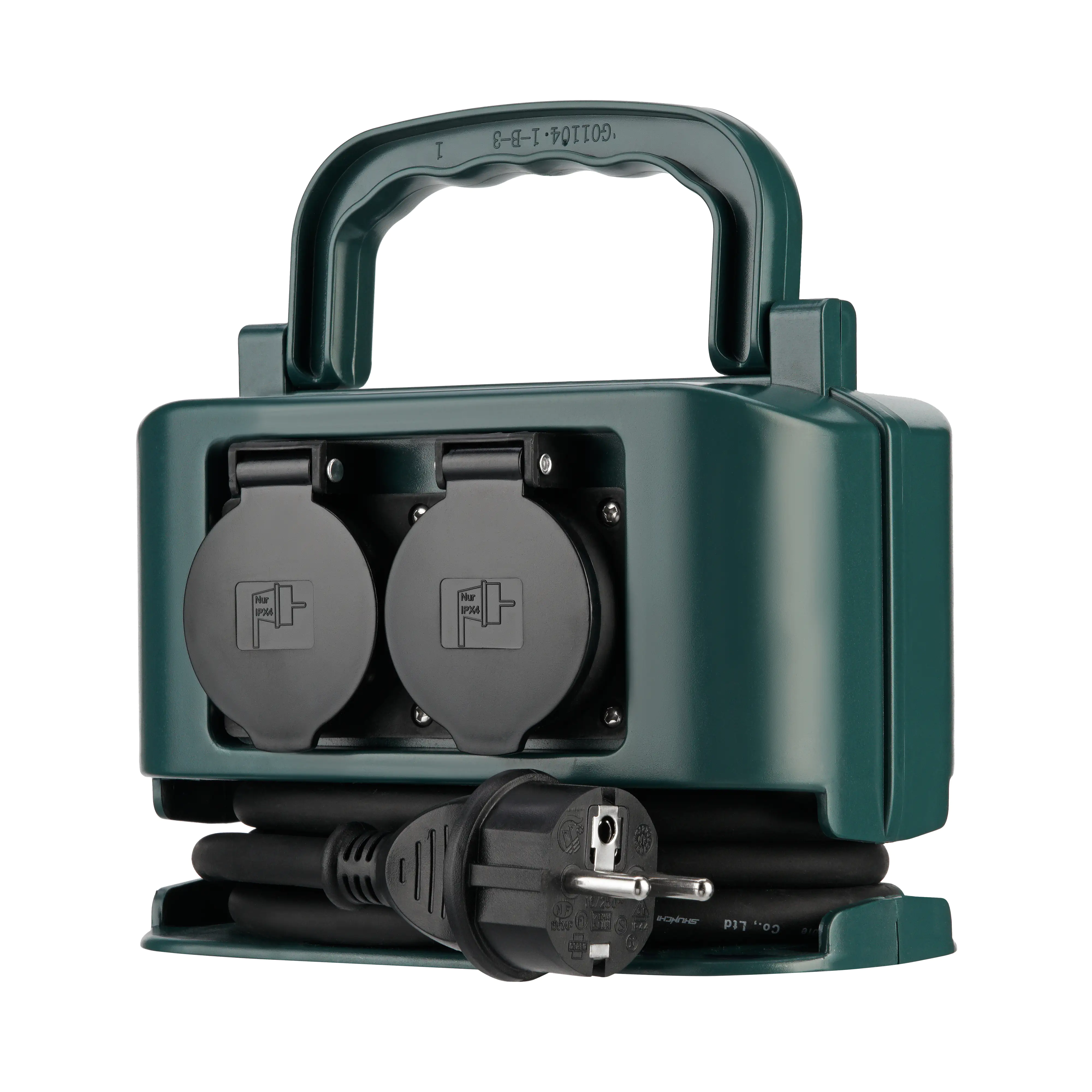 REV Steckdosenverteiler  2m  4-fach, Außen, grün-schwarz REV Steckdosenverteiler  2m  4-fach, Außen, grün-schwarz