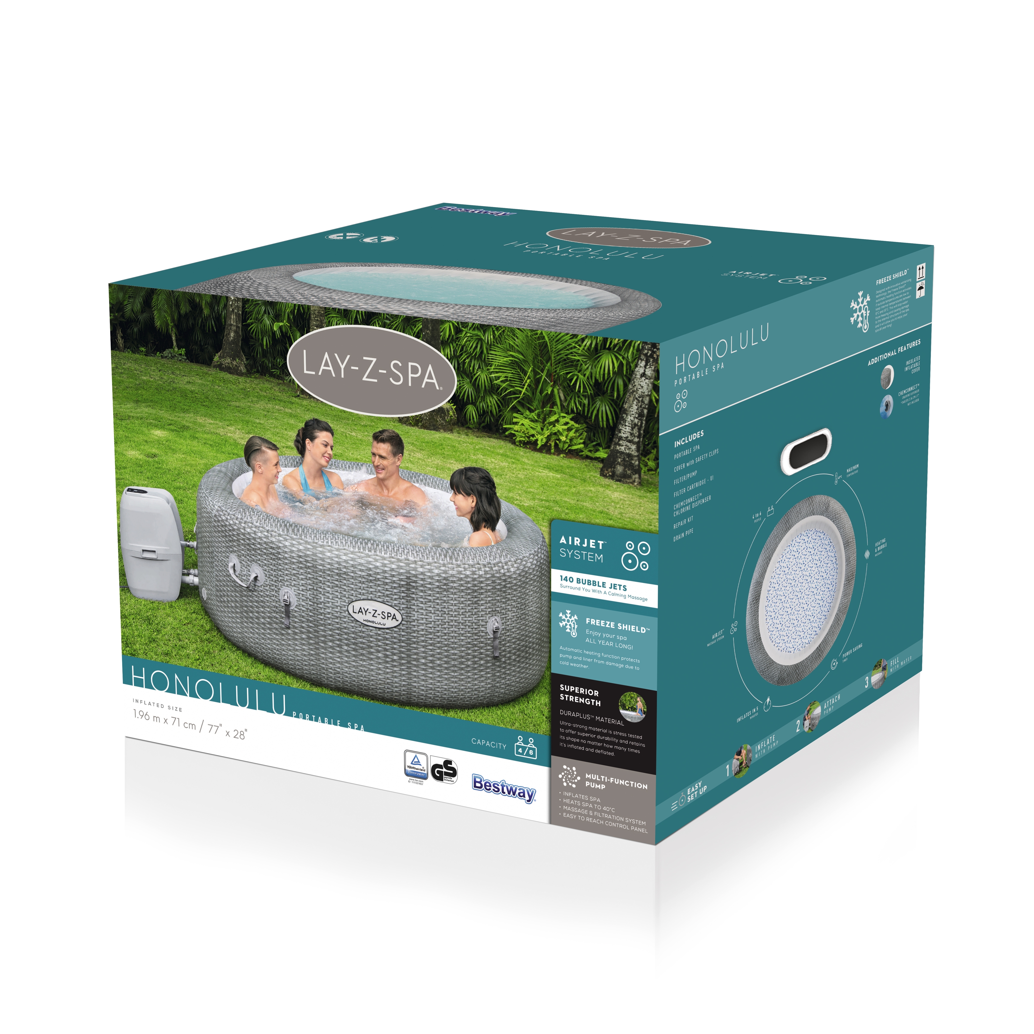 Bestway Whirlpool LAY-Z-SPA Honolulu AirJet 196 x 71 cm Bestway Whirlpool LAY-Z-SPA Honolulu AirJet 196 x 71 cm
