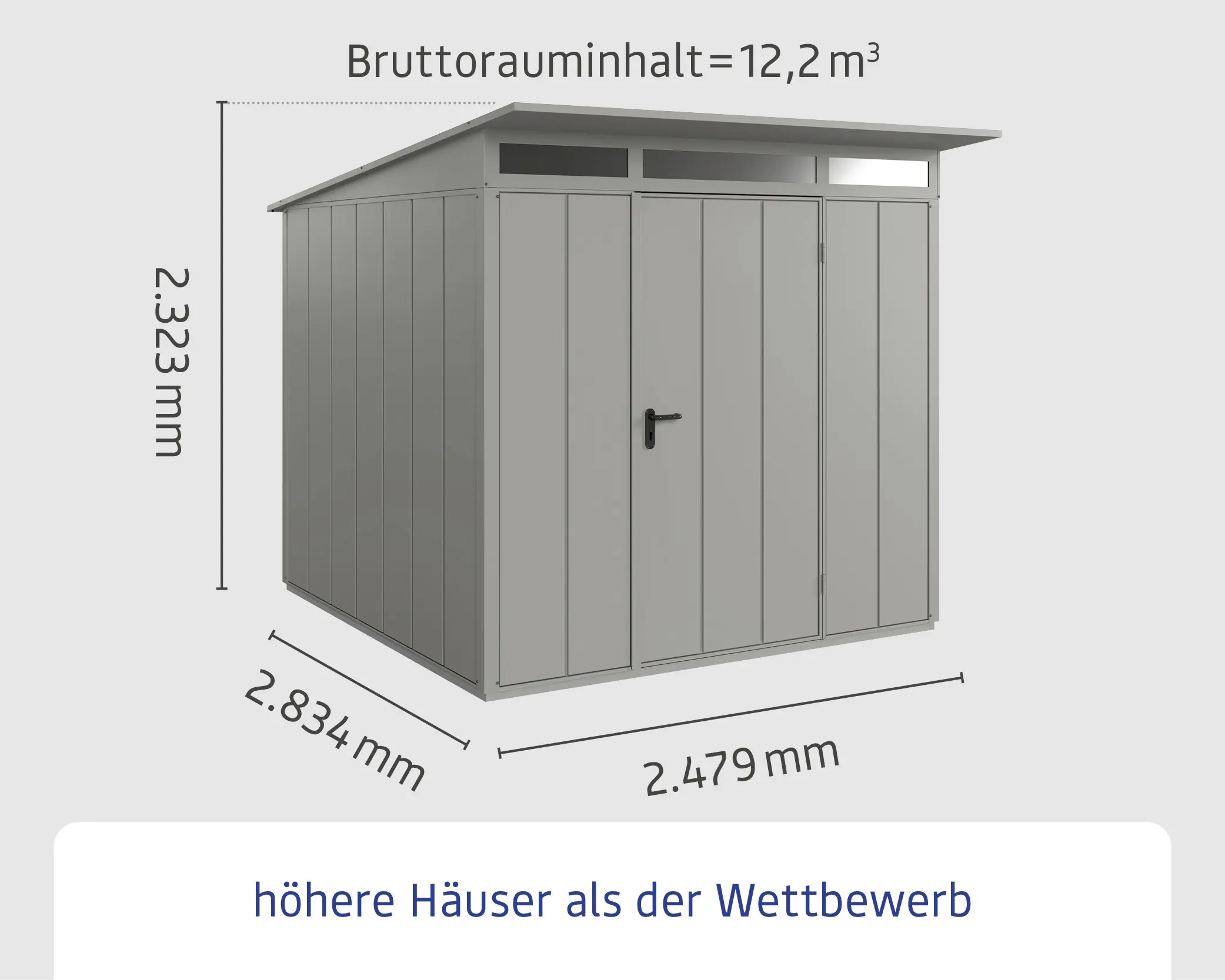 EcoStar Gerätehaus Elegant-P Typ 2 graualuminium 247,9 x 283,4 x 232,3 cm