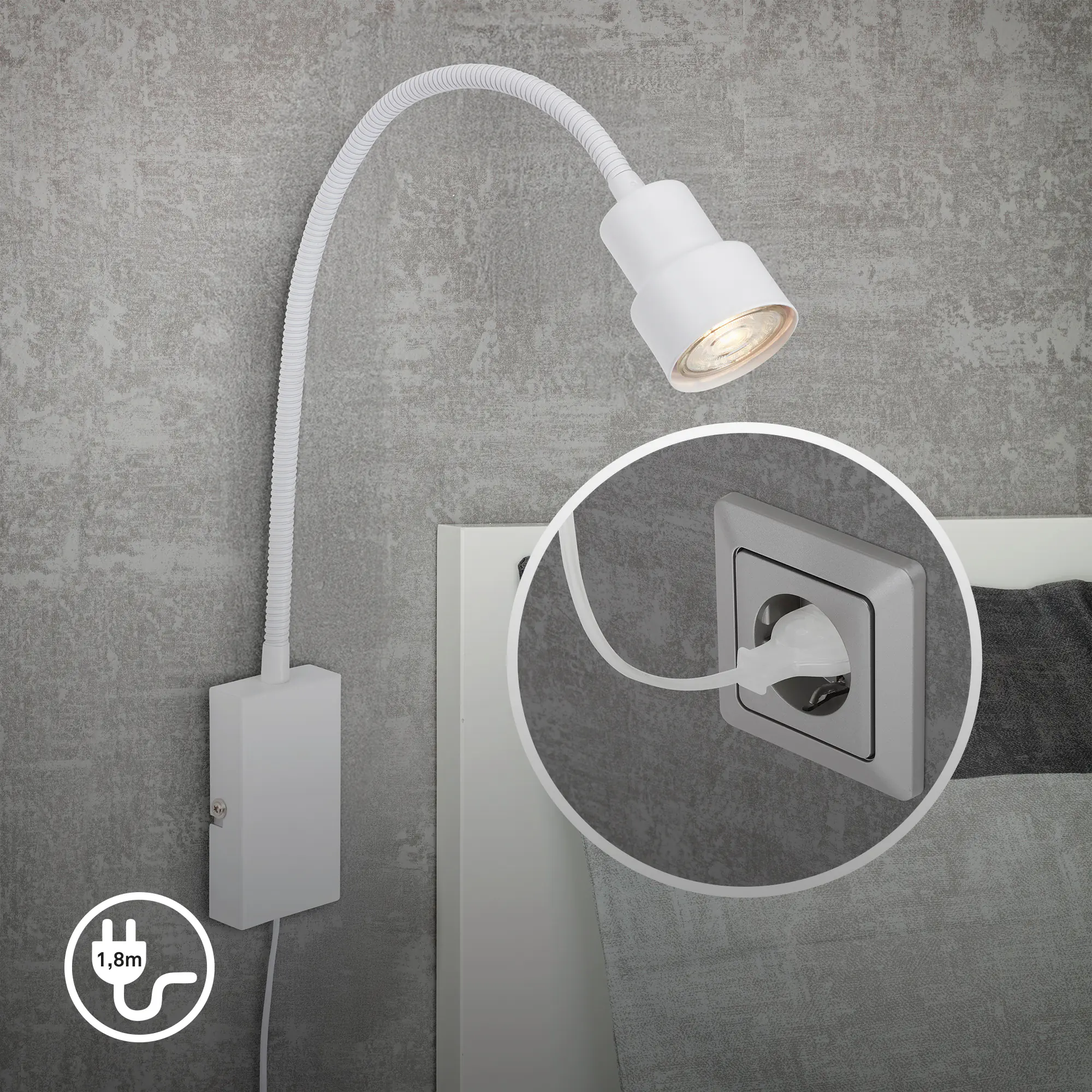 Briloner LED Touch Wandleuchte Tusi weiß 5W, warmweiß