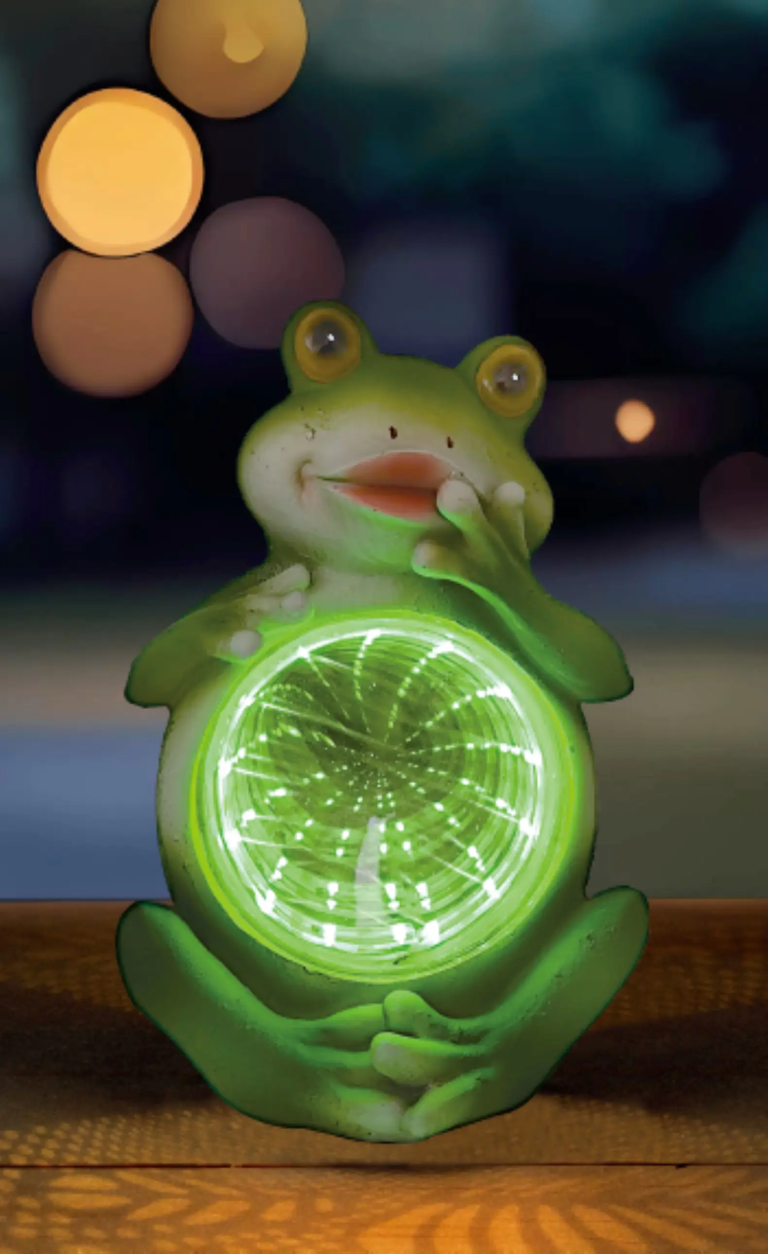 LED Solarleuchte Frosch mit Dämmerungssensor grün