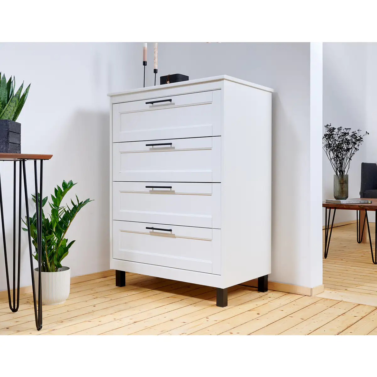 Hettich Möbelfuß 4,0 x 15 -16,5 cm Stahl schwarz - 1 Stück