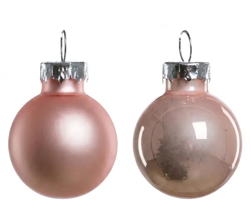 TrendLine Weihnachtskugeln aus Glas Ø 2,5 cm puderrosa 24 Stück