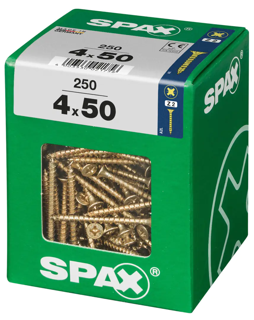 Spax Universalschrauben 4.0 x 50 mm PZ 2 - 250 Stk.